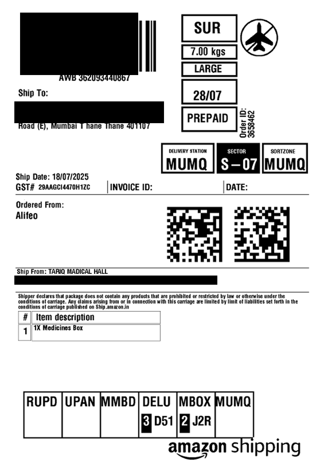 Amazon Label